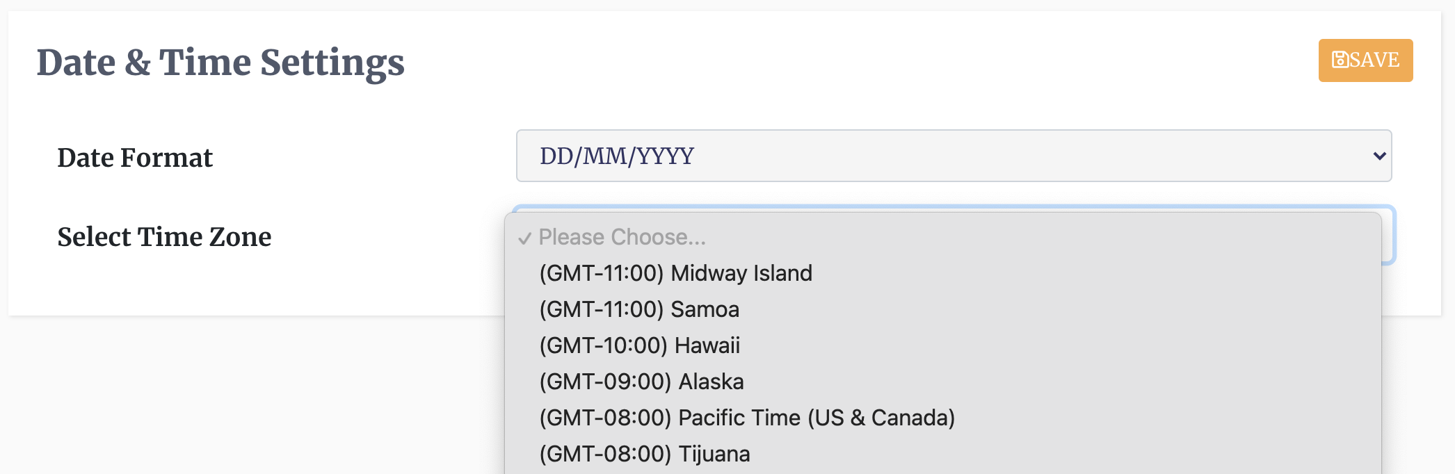 Date and Time Settings
