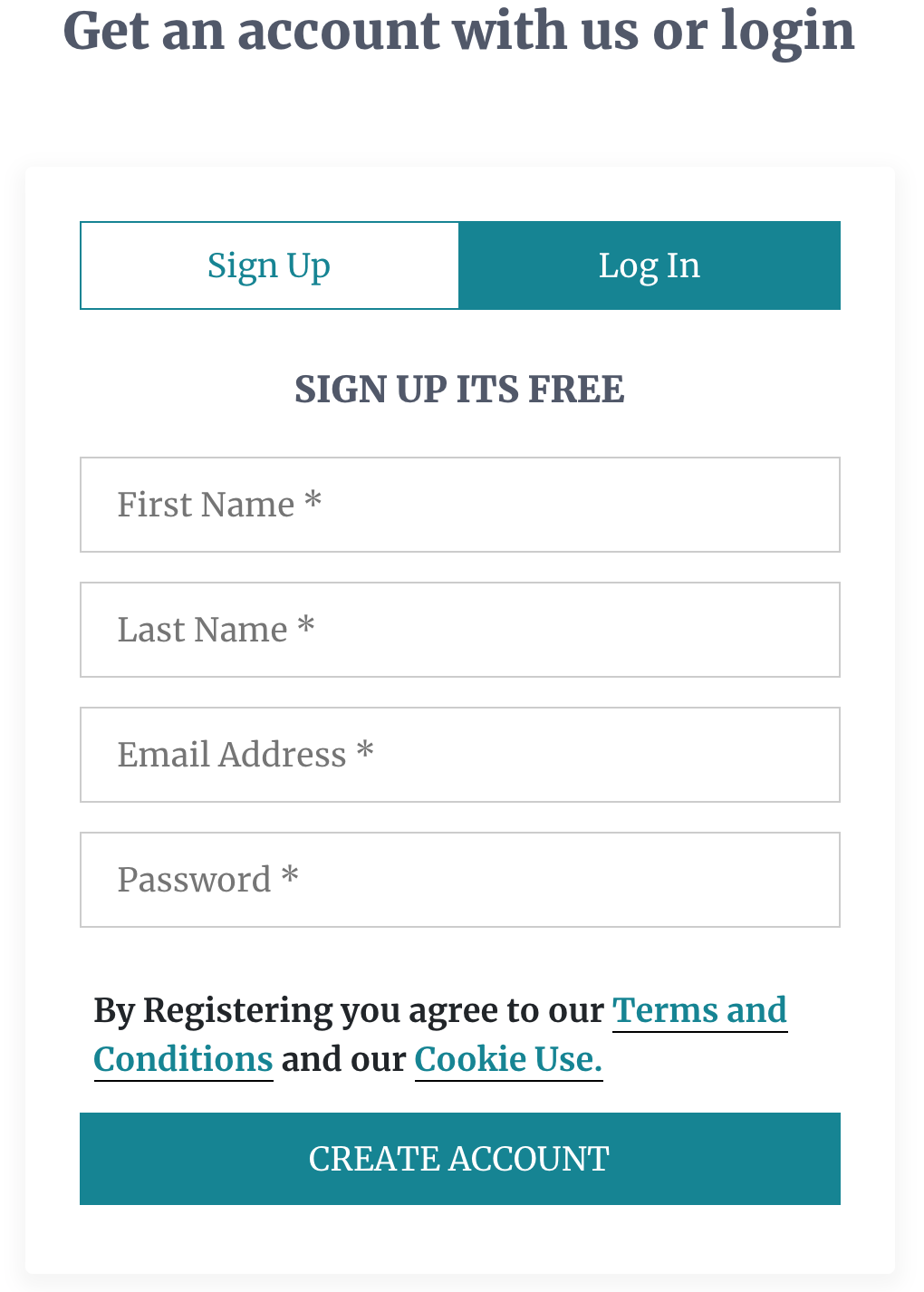 Sign Up Page