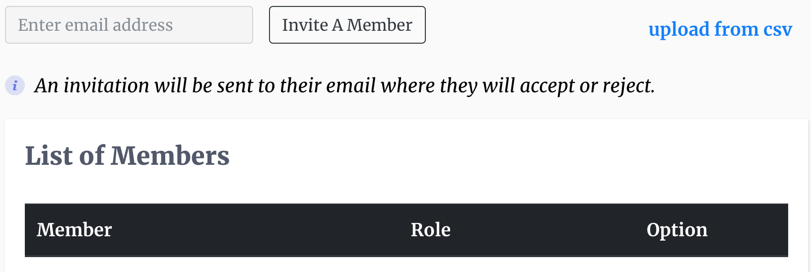 Invite Team Member